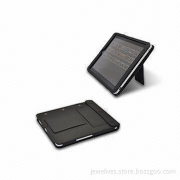 Leather Case for Apple's iPad, with Double Kickstand and Slip-in Design, Available in Black Color